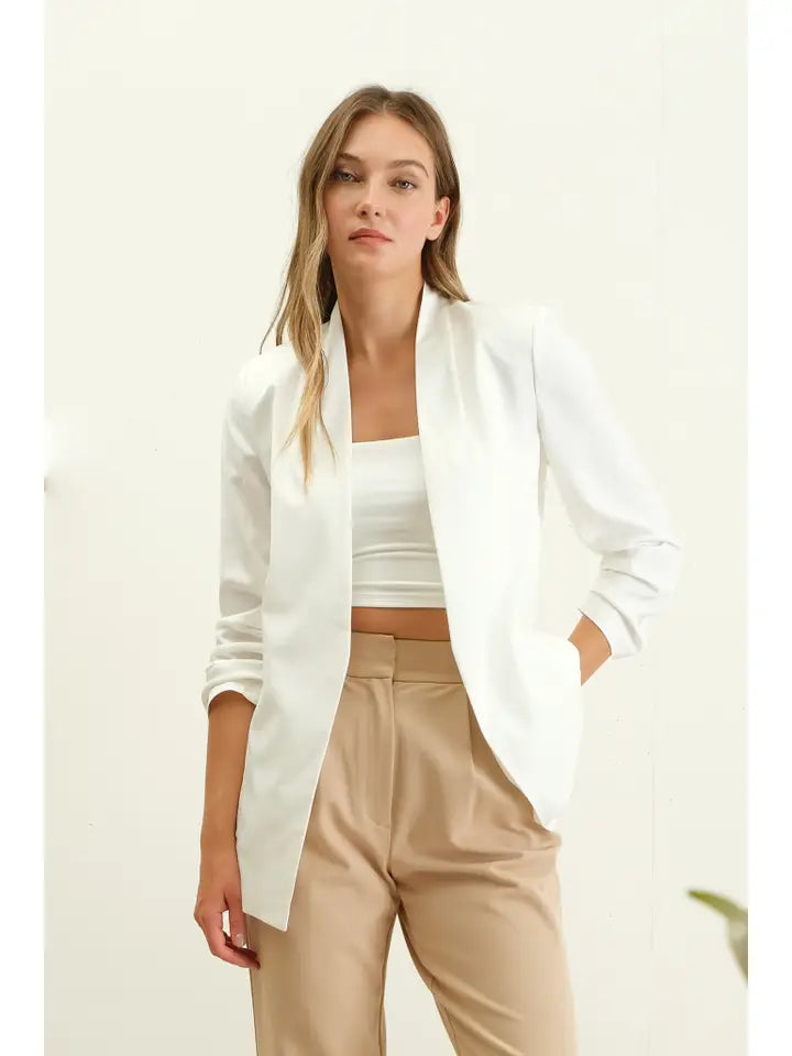 Collarless Blazer (ivory)