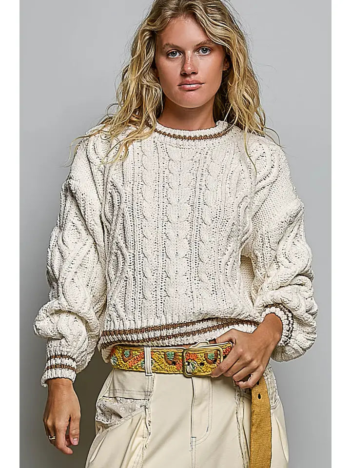 Contrast Trim Sweater