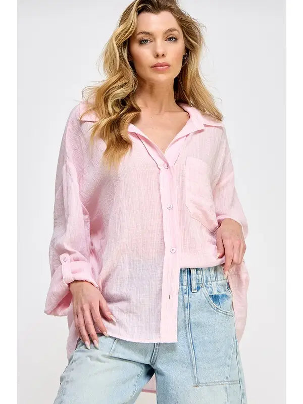 BEST SELLER Fair Weather Blouse (pink) - GEORGE-MARY'S