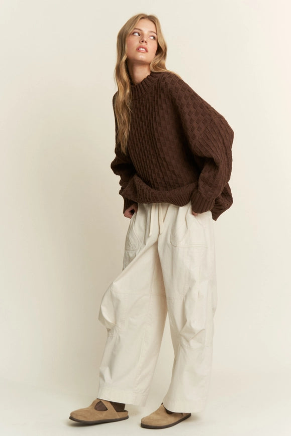 Monroe Checkered Sweater (chocolate)