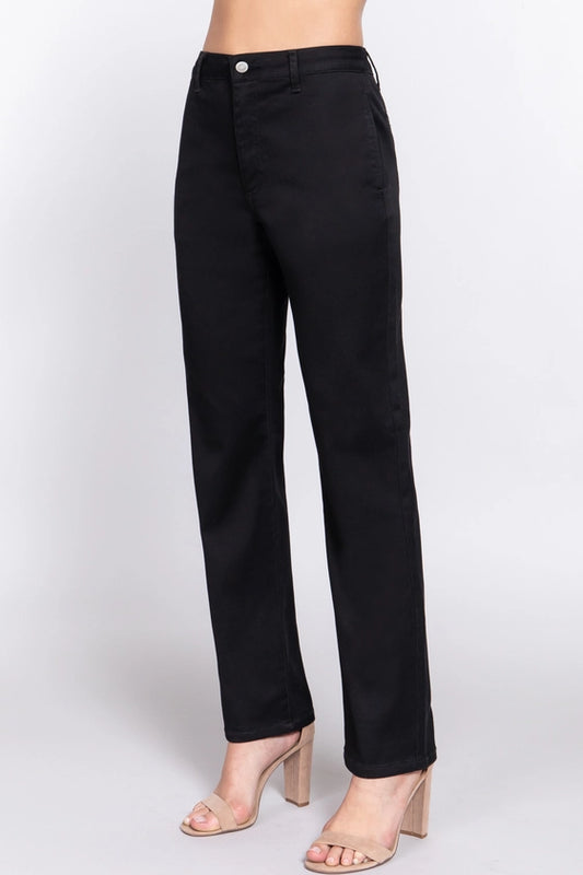 Straight Twill Trousers