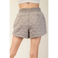 Diamond Quilted Shorts (stone taupe)