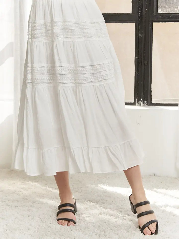 Lofton Lace Ruffle Maxi Skirt - GEORGE-MARY'S