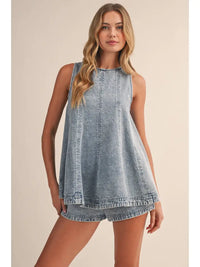 Trapeze Denim Shorts