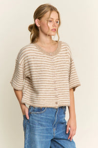 The Penny Cardigan (khaki/ivory)