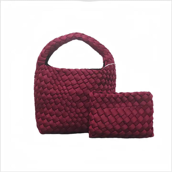 Mini Woven Basket Purse (wine) - GEORGE-MARY'S