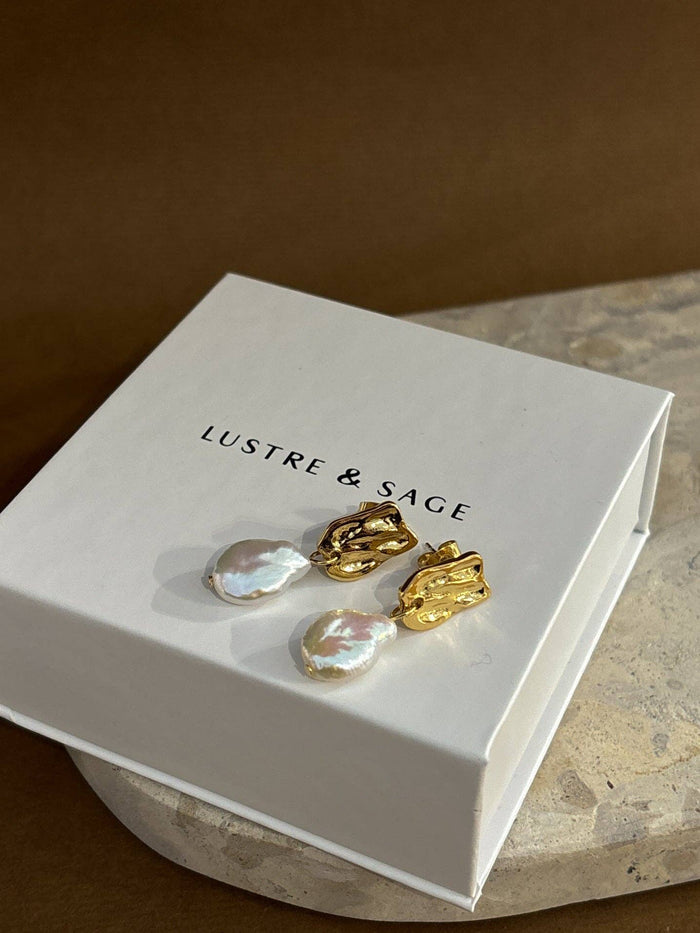 Messina Pearl 18K Gold Plated Earrings - GEORGE-MARY'S
