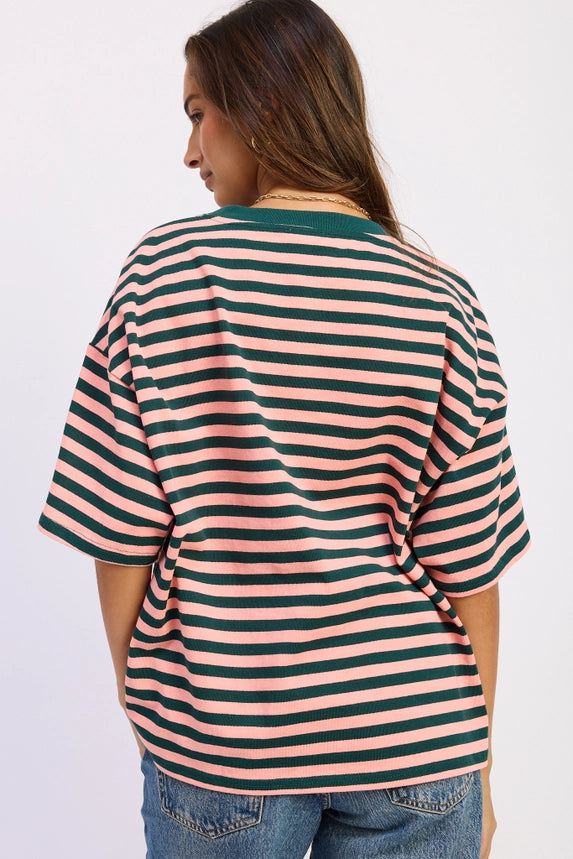 Park Oversized Tee (pink/green)
