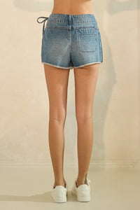 Denim Wrap Tie Skort