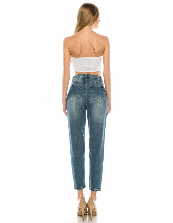 High Rise Taper Mom Jeans