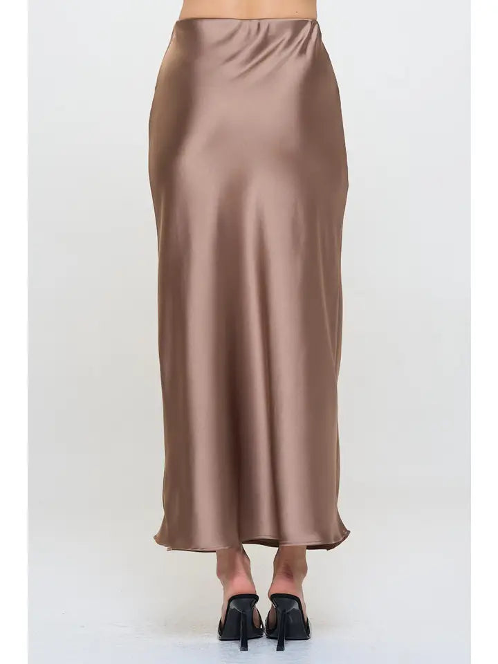 Satin Maxi Skirt (dune)