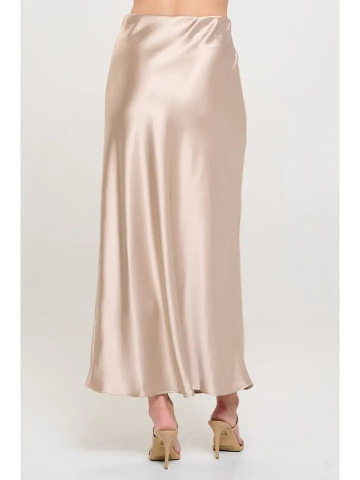 Satin Maxi Skirt beige GEORGE MARY S