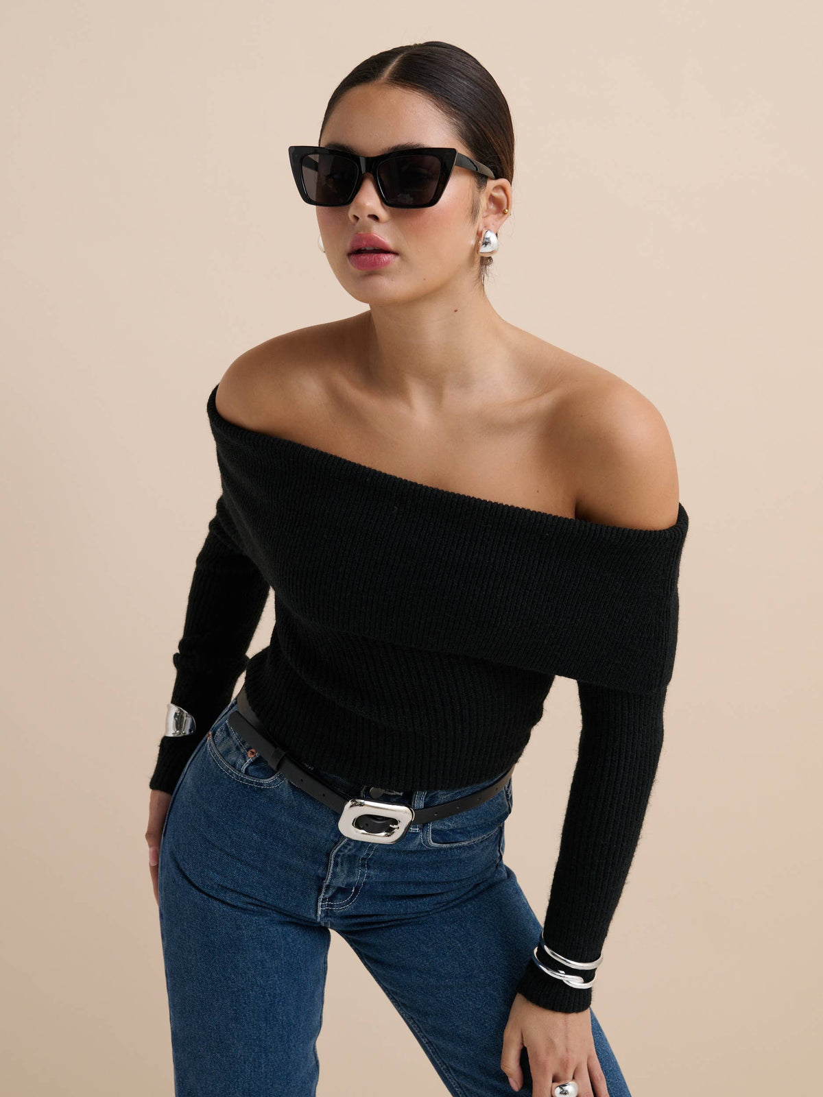 Chain Buckle PU Skinny Belt - GEORGE-MARY'S
