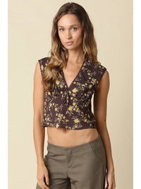 Ames Brown Floral Tank