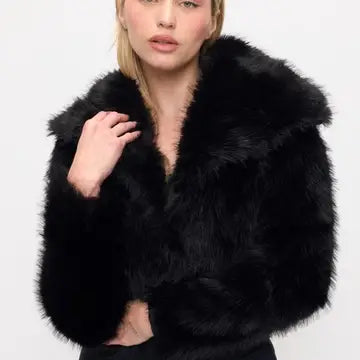 Faux Fur Jacket (black)