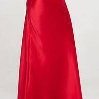 Satin Maxi Skirt (red)