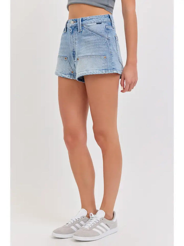High Rise A-Line Patch Shorts