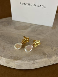 Messina Pearl 18K Gold Plated Earrings - GEORGE-MARY'S