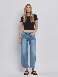 Tingle High Rise Barrel Jeans