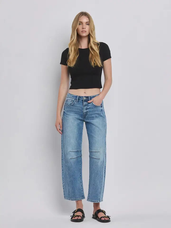 Tingle High Rise Barrel Jeans