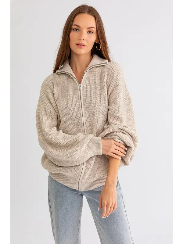 Late Sundays Zipper Cardigan (chocolate)