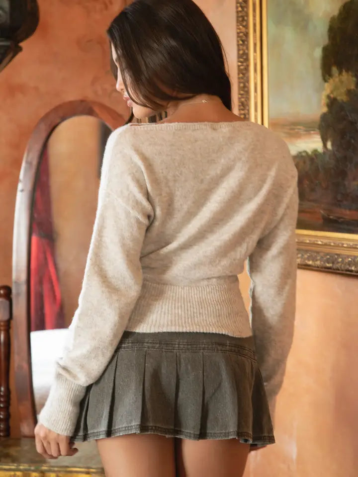 Arriella Off Shoulder Sweater (oatmeal)