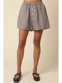 Gabi Gingham Linen Shorts