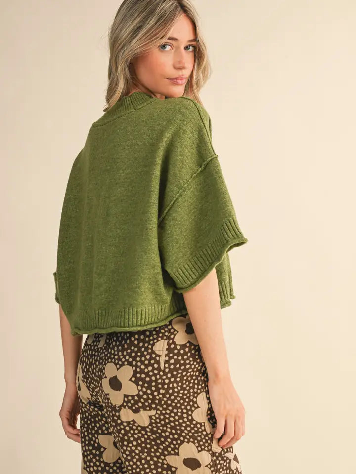 Parks Boxy Knit Sweater (olive)
