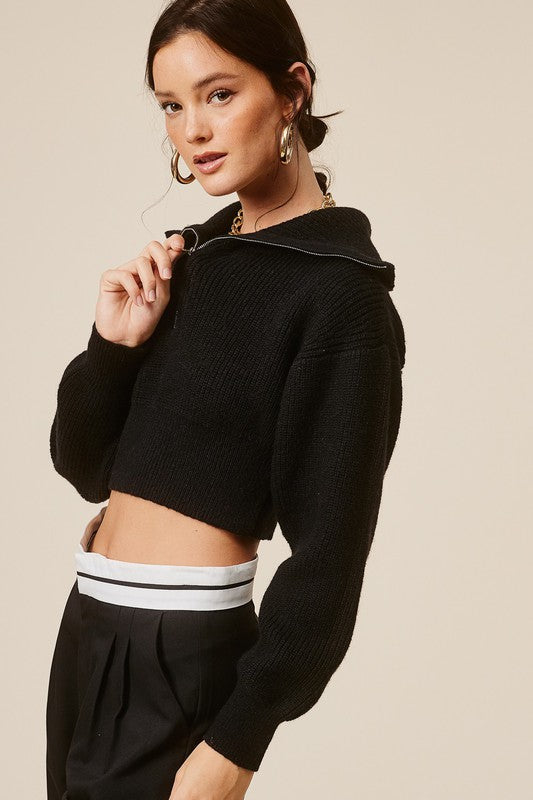 The Denali Zip Sweater (black)