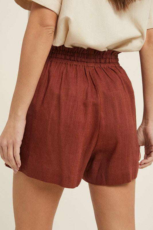 Bordeaux Linen Shorts