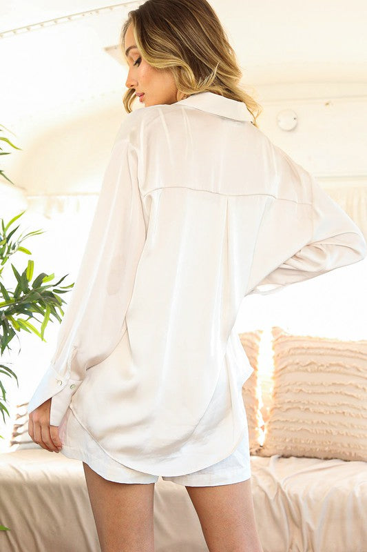 Champagne Satin Blouse
