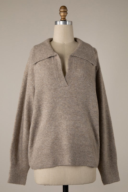 Aspen Collared Sweater (taupe)