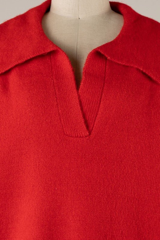 Roxie Collared Sweater (red)