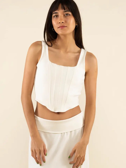 Square Neck Corset Top (ivory)