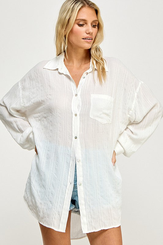 Lucette Soft Textured Striped Shirt