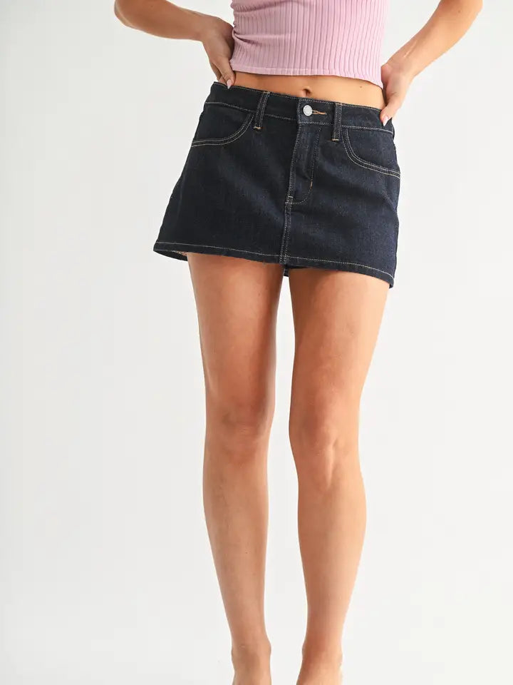 Rinse Denim Skort (indigo)