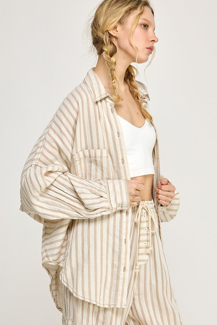 St. Tropez Striped Shirt (sand)