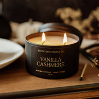 Vanilla Cashmere Fall Soy Candle - 12 oz Double Wick - Black