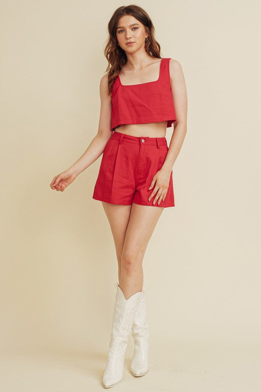 Winifred Flare Shorts (red)