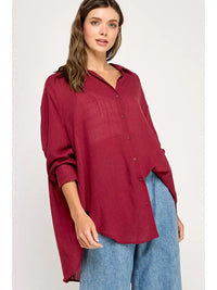 Daydream Button-Down (burgundy) - GEORGE-MARY'S
