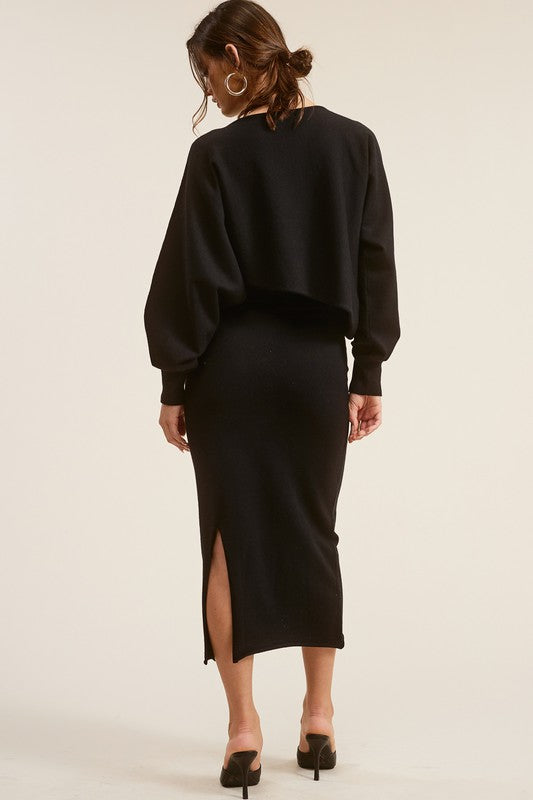 BEST SELLER The Chloe Set Midi Skirt (black)