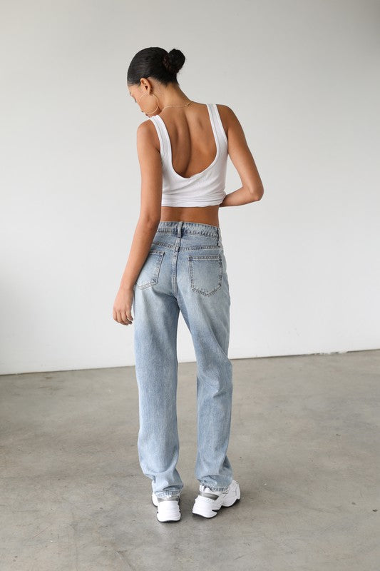 Classic High Rise Straight Jeans