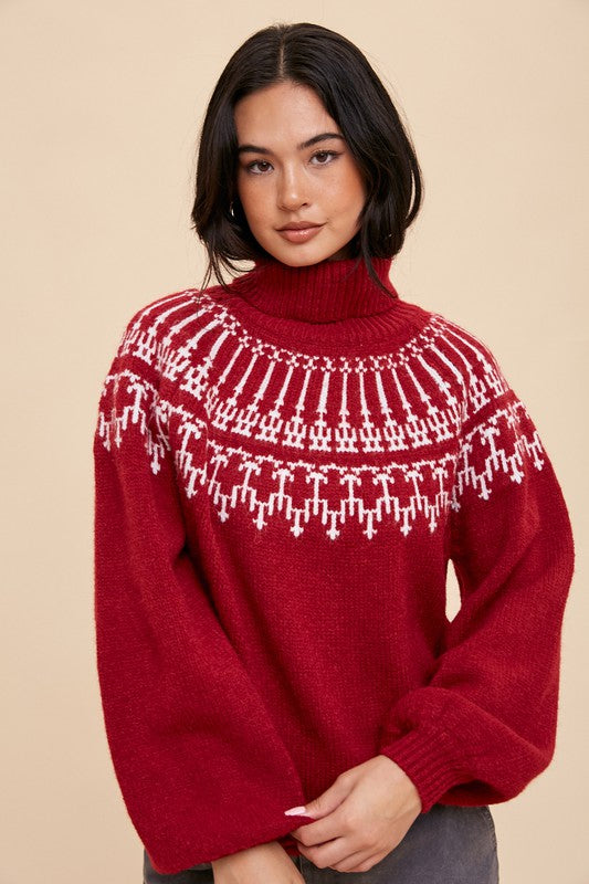 Fair Aisle Sweater (cranberry)