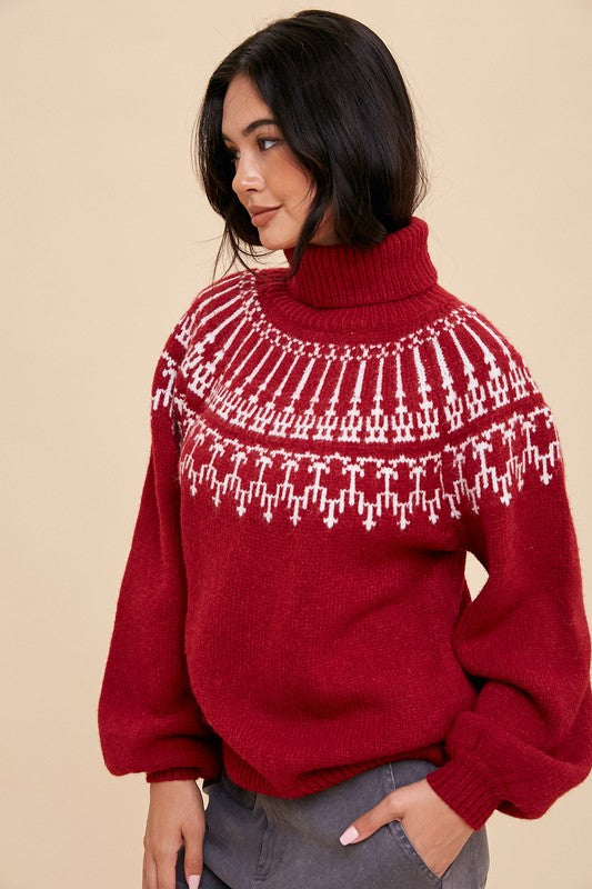 Fair Aisle Sweater (cranberry)