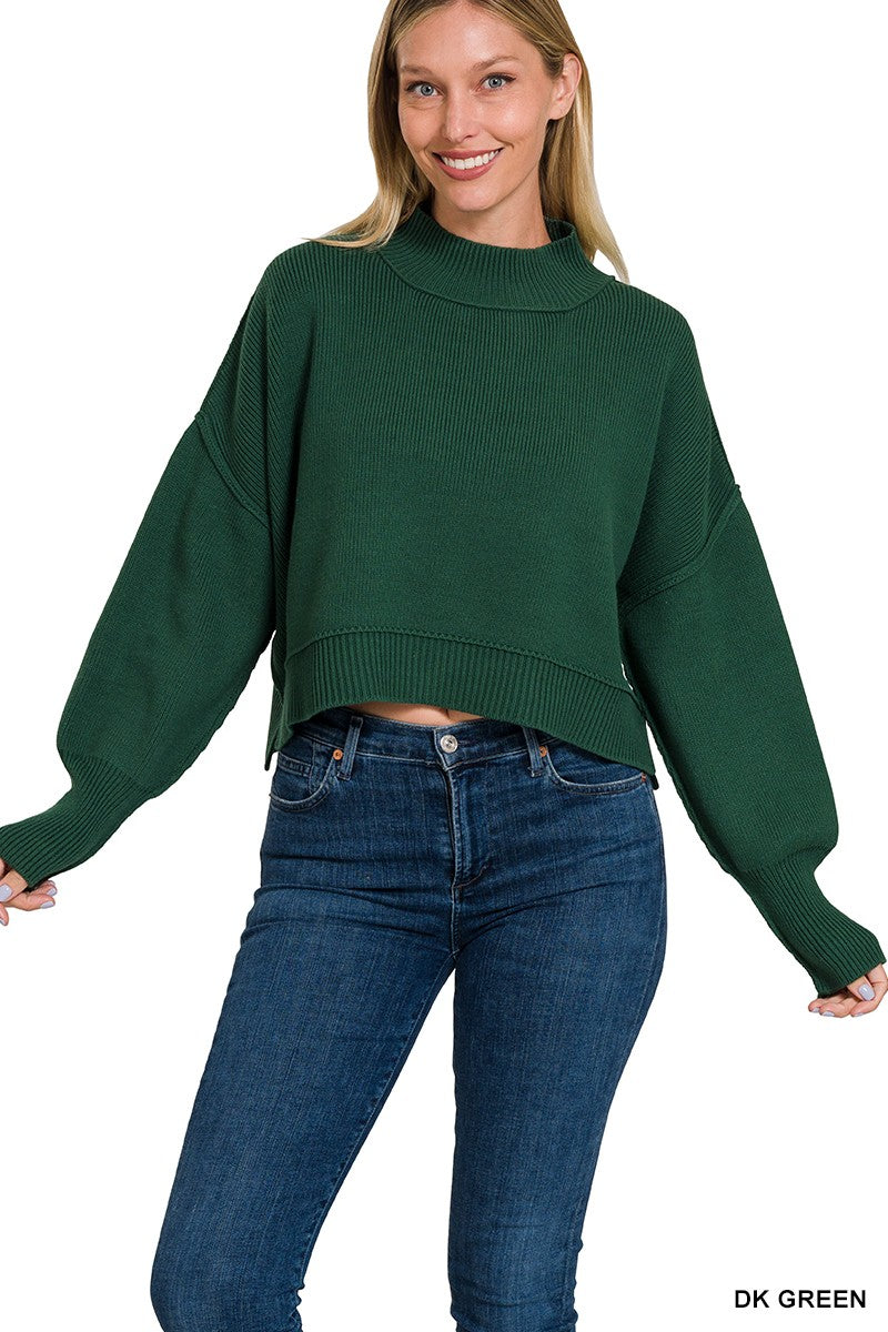 Cropped Boxy Sweater (ruby)