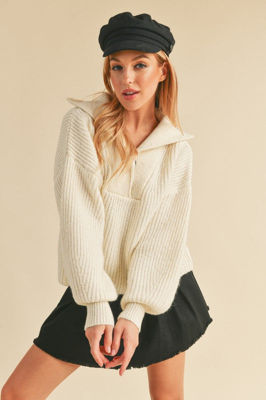 The Winslet Collared Sweater (white)