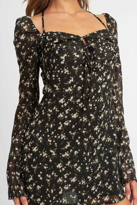 Black Floral Felicity Dress