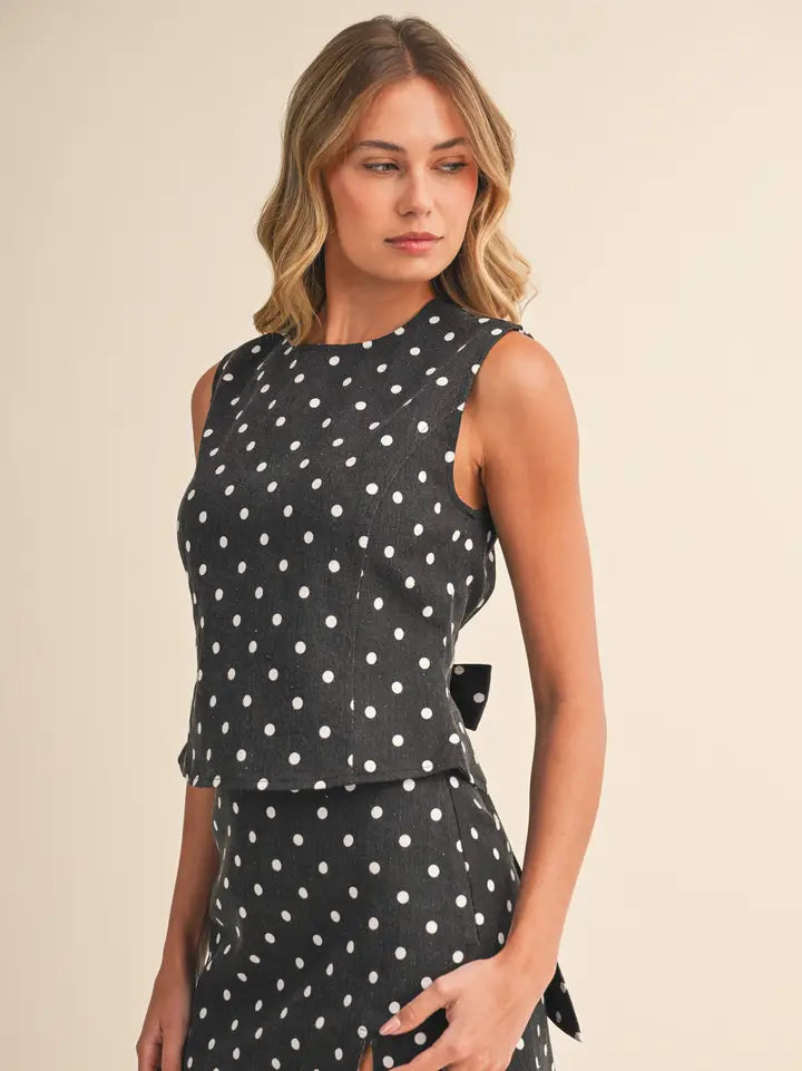 Perry Denim Skort (polka dot)