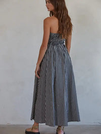 Rhys Striped Tube Dress (black)
