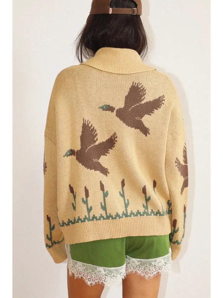 Duck Motif Cardigan